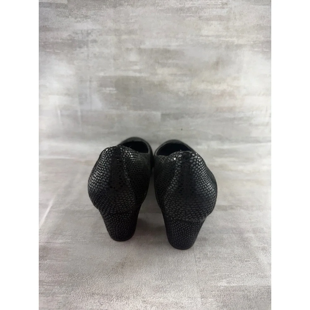 Rockport Total Motion Black Snakeskin Leather Pumps V81086 Women Sz 9.5 M